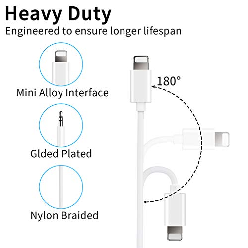 image for turelar Aux Cord for iPhone 3.5mm Compatible with iPhone Xr/Xs MAX /8P