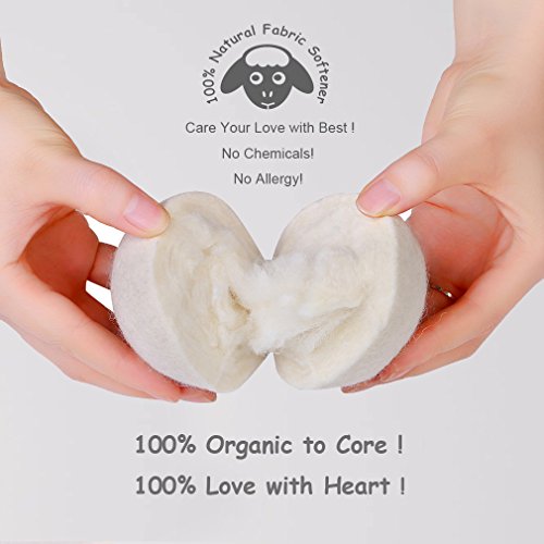 image for Budieggs Wool Dryer Balls Organic XL 6-Pack, 100% New Zealand Chemical