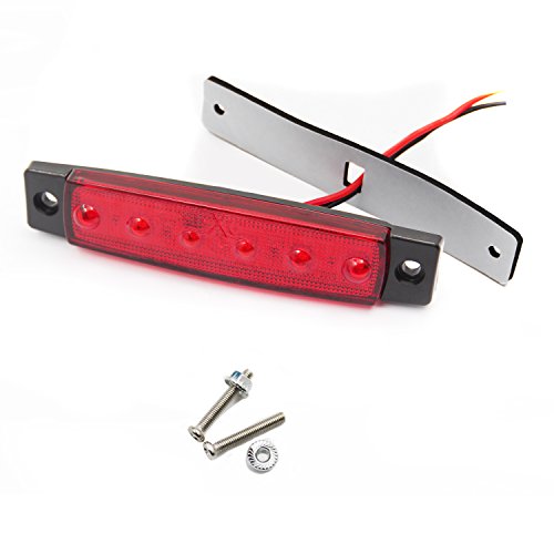 FXC 6 LED Clearence Light Front Rear Side Marker Indicators Light for Truck Car Bus Trailer Van Caravan Boat, Taillight Brake Stop Lamp 12V (4 Amber+4 Red)