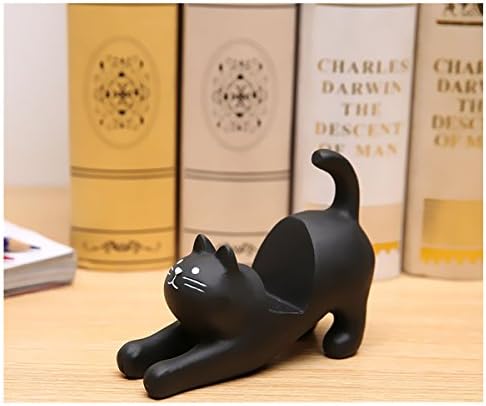 Cell Phone Stands, Desktop Polyresin Adorable Animal Smartphone Holder (Black Cat ),Creative Universal Ipad Tablet Stand Mounts,Home Decor Ideal Gift.