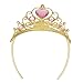 Princess Dress Up Crowns for Little Girls Gold Plastic Tiaras Crown Set Party Favors Pink Tiaras and Crowns for Costume Accessories (10 Pack)