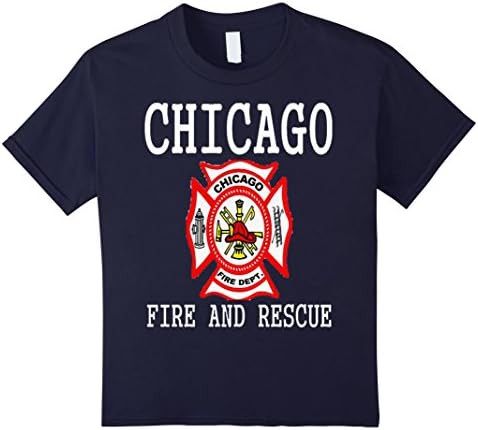 Kids Rescue Tees Chicago Fire Department Duty Style T Shirt 4 Navy
