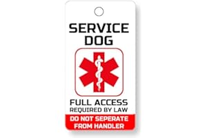 Just 4 Paws PVC Service Dog Key or Collar Tag for ADA Service Animals (Service Dog SD21)