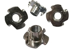 THE RIVET GALLERY 4 Prong T Nut 5/16"-18 x 5/8" (Tee Nut) Qty: 100 Zinc Plated