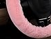 U&M Wool Car Steering Wheel Cover Soft Fluffy Natural Sheepskin Vehicle Non-slip Wheel Cushion Protector Universal Fit for 15 inch for Women