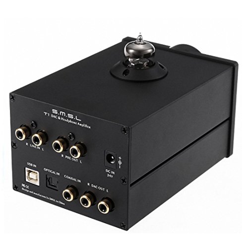 SMSL T1 Tube Headphones Amplifier, DAC Audio Digital to Analog Converter, Audio Decoder DSD512