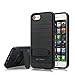 iPhone 7 Wallet Case, Moonmini Heavy Duty Shockproof Slim Fit Protective Kickstand Grip Cover with Hidden Credit Card Slot Holder for iPhone 7 - Black