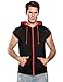 Coofandy Mens Casual Sleeveless Hoodie Zip Up Vest with Pockets, Black, XX-Large