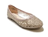 BellaMarie Kids Dress Ballet Flat Slip On Comfortable Ballerina Synthetic Glitter Sparkle Shoes