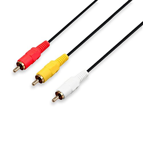 HTTX 3.5mm Male Audio Stereo Jack to 3 RCA Female AV Camcorder Adapter Connector Extension Cable 90 Degree Angled 4 Pole 10-Feet