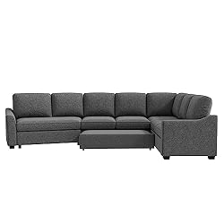 ERYE 129.5" L-Shaped Sectional Sofa W/Pull Out