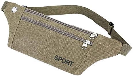 JITALFASH Men Fanny Pack Canvas Waist Bag Travel Bum Bag Women Lightweight with Earphone Hole Anti-Theft Bag Fit 6" Phone