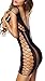 Freemale Women Sexy Seamless Cut Out Fishnet Stretch a Mini Dress Chemise Lingerie Black