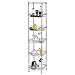 LANGRIA 6-Tier Wire Shelving Unit with Baskets, Storage Organization Utility Rack for Home Kitchen Living Room Bedroom Bathroom Laundry Office, 198 lbs Capacity, Silver