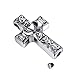 HooAMI Celtic Claddagh Heart Cross Cremation Jewelry Memorial Urn Necklace Ashes Pendant (Silver)