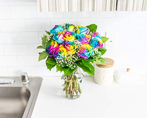 2 Flowers+Dozen+Wild+Rainbow+Roses