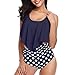 Women Ruffle Flounce Swimsuit, Leadmall Tankini Tank Two Piece Swimwear with High Waist Bottom Bathing Suit (XL, Navy)thumb 1