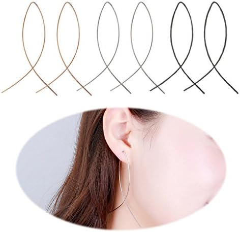 Threader Dangle Earrings Ear Drop Crawler Climber Studs Hoops Linear Long Line Geometric Charms Jewelry