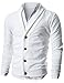 Ohoo Mens Slim Fit shawl Collar Knit Cardigan With Elbow Patch