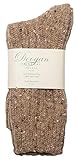 Doogan Donegal 100% Pure Wool Irish Walking Socks, Fawn Fleck Colour