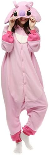 ZEALOVE Blue Stitch Onesie Kigurumi Pajama Costume For Adult and Teenagers Christmas Gift (L, Pink)