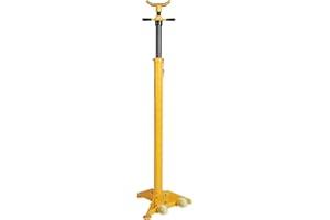 YELLOW JACKET 3/4 Ton Underhoist Support Stand with Two Wheels, Lifting from 43.3" to 70.9", Bearing Mounted Spin Handle, Contoured Saddle, Supports Vehicle Components, Self-Locking Screw