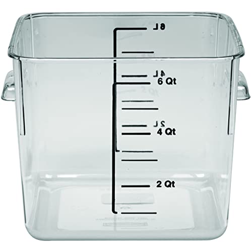 Rubbermaid Commercial Products Plastic Space Saving Square Food Storage Container For Kitchen