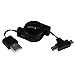 StarTech.com 2.5 ft Retractable USB Combo Cable – USB to Micro USB and Mini USB M/M - 2 in 1 USB to Mini & Micro USB - Data & Charge Cable (USBRETAUBMB)