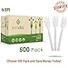100% Compostable Forks - 140 Large Disposable Utensils (7 in.) Eco Friendly Durable and Heat Resistant Alternative to Plastic Forks with Convenient Tray by Ecovita