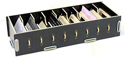 Homanda Black Wooden DIY Business Name Card Box Holder Organizer