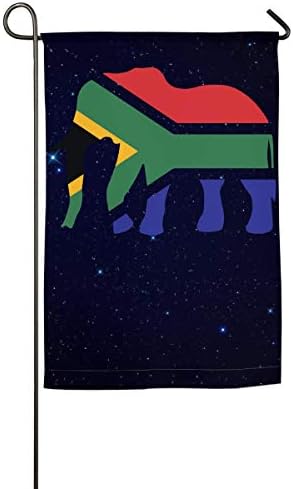 CURTAINS8 Elephant South Africa Flag Garden Flag Printed Holiday Flag Spring Summer Yard Outdoor Flag 12.5x18 inch