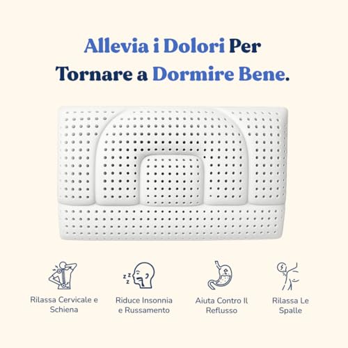 Wellness Pillow Milano Cuscino Cervicale Ortopedico in Memory Foam Regolabile (4 Altezze 6/8/12/14 cm) – Allevia Dolori, Antirussamento, Traspirante, Fodera Lavabile