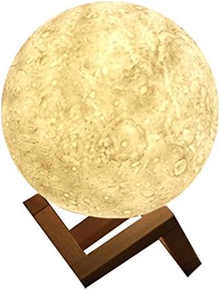 YouVogue Moon Night Light PLDM 3D Printing Moon Lamp ,Warm and Cool White Dimmable Touch Control Brightness with USB Charging, Home Decorative Lights Baby Night Light,Diameter (5.9Inch)