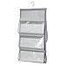 mDesign Fabric Baby Nursery Closet Organizer for Blankets, Towels, Bibs, Diaper Bags - Hanging, 5 Pockets, Gray
