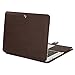 MOSISO Compatible with MacBook Air 13 inch A1466 / A1369 (Older Version Release 2010-2017), Premium PU Leather Book Folio Protective Stand Cover Sleeve, Wood Grain Deep Brown