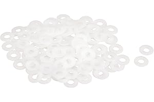 uxcell 120Pcs M5 Nylon Flat Washers 5mm ID 12mm OD 1mm Thick Plain Washer Grommets Plastic Sheet Gasket Fastener Sealing Spac