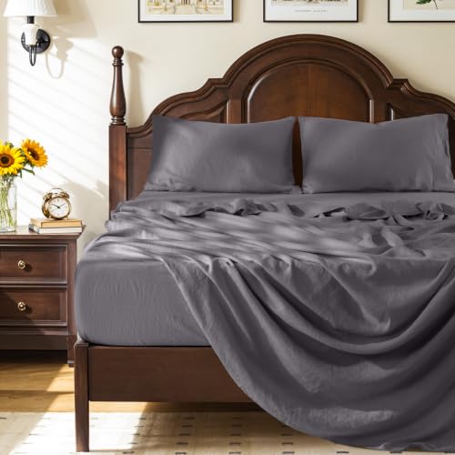 Shilucheng French Linen Queen Sheet Set