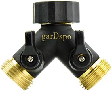 TOP RATED 2 WAY SOLID BRASS HOSE SPLITTER WITH SPECIAL PROTECTIVE RUBBER COATING BACKED BY