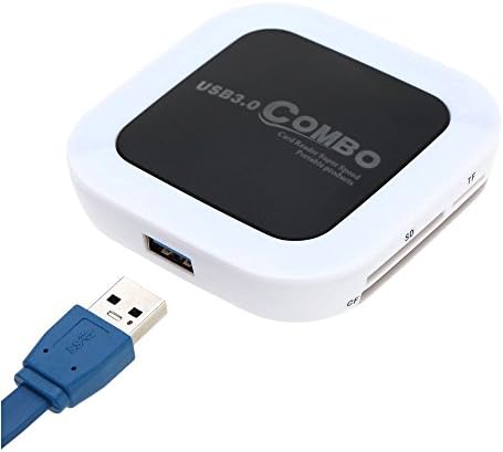 Ivbuy All in 1 USB 3.0 CF TF SD Card Reader HUB 3 Ports Mini High Speed Multi-card Memory Card Reader USB HUB Sharing Switch For Mac iMac MacBook Pro Macbook Air Laptop PC Notebook White