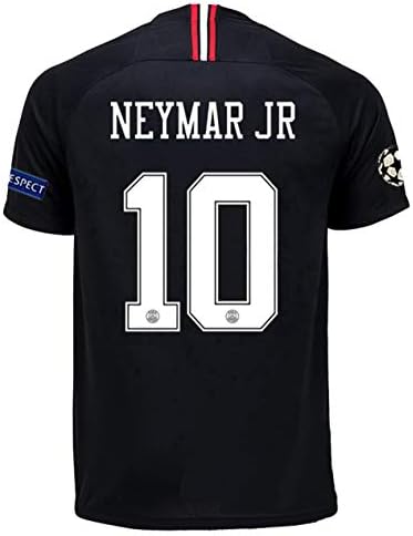 Redrun PSG X 18/19 Season 10# Neymar JR Mens New Away Soccer Jersey & Armbands Black/White