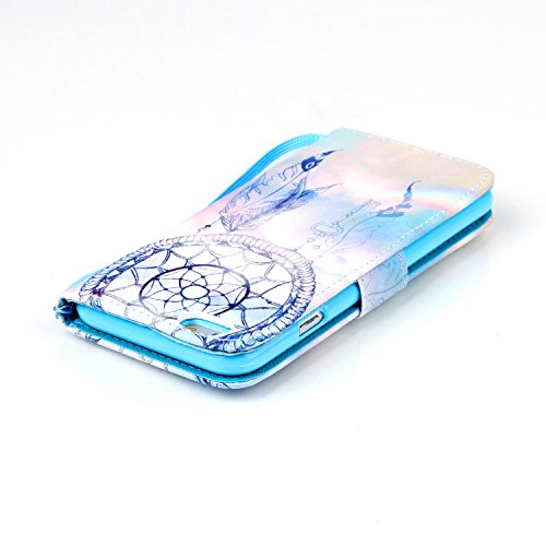 iPhone 6S Case,iPhone 6 Case,JanCalm [Wrist Strap Design][Kickstand] Pattern Premium PU Leather Wallet [Card/Cash Slots] Flip Cover for iPhone 6/6SIncluding-ONE Crystal Pen (Aeolian bells) - Thumbnail 5