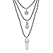 MJartoria 90s Gothic Punk Elastic Henna Tattoo Stretch Choker PU Leather Quartz Multilayer Necklace Set