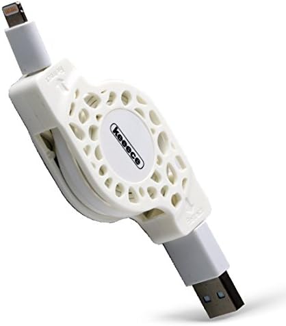 3R Retractable Lightning Cable 3Ft(1M) MFi Certified, Charging and Sync Works with iPhone iPad iPod - White