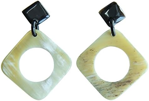 Mary Crafts Womens Fashion Handmade Buffalo Horn Drop Dangle Earrings White