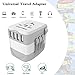 Castries European Adapter,2300W high Power Travel Adapter with 4 USB Charging Ports for International Power adapters in More Than 170 Countries (Gray White)