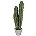 MyGift Artificial 23-Inch Hedge Cactus Plant with Gray Cement Planter