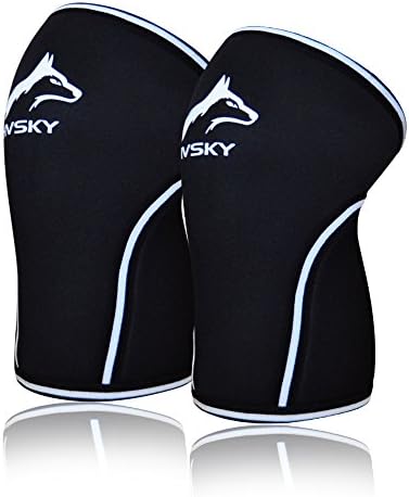 Knee Sleeves ( 1 Pair w/ Gym Bag ) Support &amp; Pain Compression for Powerlifting, CrossFit, Weightlifting, WOD – HVSKY Fitness 7mm Neoprene Knee Sleeves – Unisex