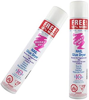 2 X Nail Glue Spray Dryer Drys On Contact Leaving A Glass Like Finish 10 Formula | size 7.2 fl oz