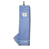 Team Golf NCAA North Carolina Tar Heels Embroidered Golf Towel, Checkered Scrubber Design, Embroidered Logo