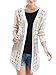 Shawhuaa Womens Crochet Knitted Open Front Cardigan Pocket Sweater,Beige,One Size